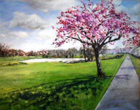 Blossom Trees at Bournville Yachting Pool